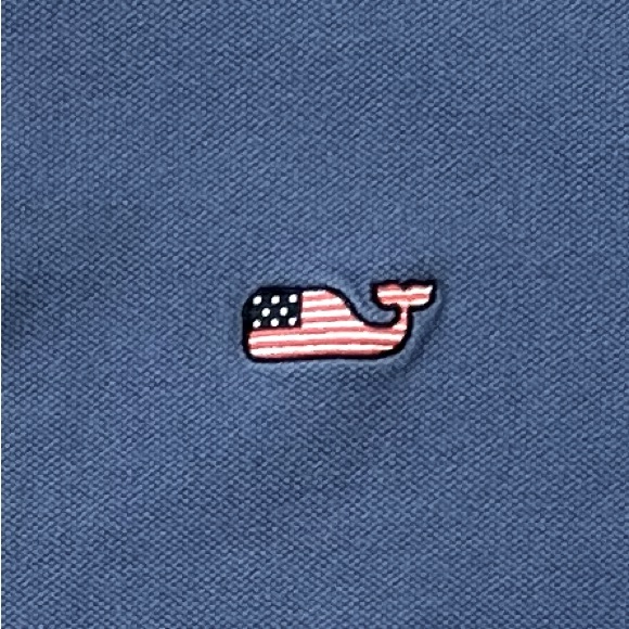 Mens Vineyard Vines Navy Classic Pique Polo USA Flag Logo Sz XS Short Sleeve - Picture 4 of 4